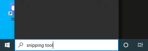 「snipping tool」と入力